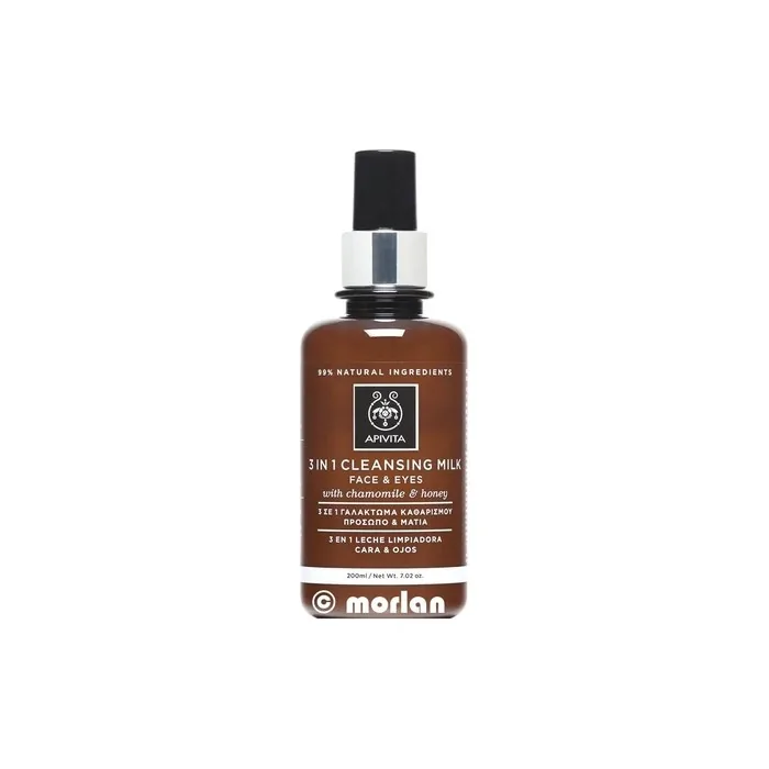 Apivita 3 in 1 Cleansing Milk for Face and Eyes with Chamomile and Honey 200ml