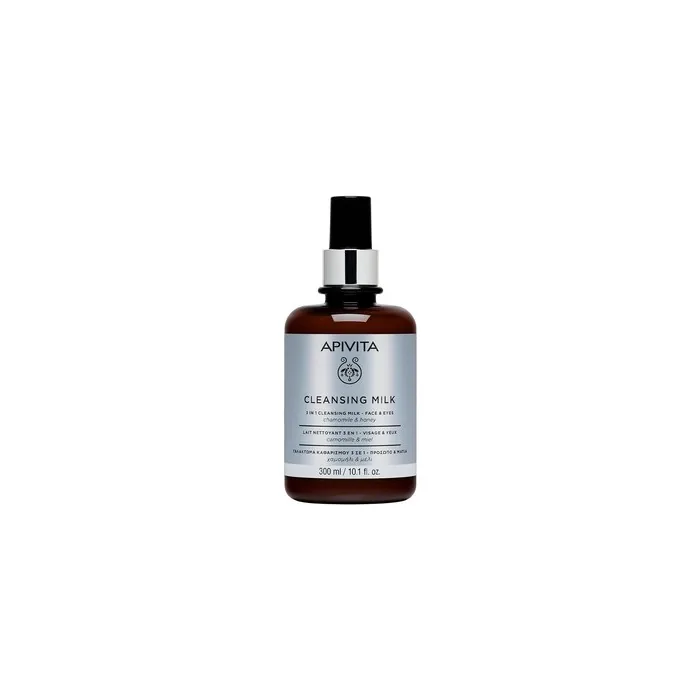 Apivita 3 In 1 Cleansing Milk Face & Eyes 300ml