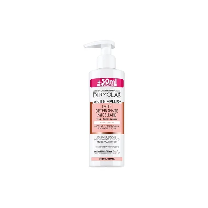 Dermolab Micellar Cleansing Milk Anti-Aging Plus for Face, Eyes and Lips with Hyaluronic Acid 250ml