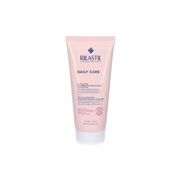 Rilastil Daily Care Face and Eye Cleansing Milk with Shea Butter and Hyaluronic Acid