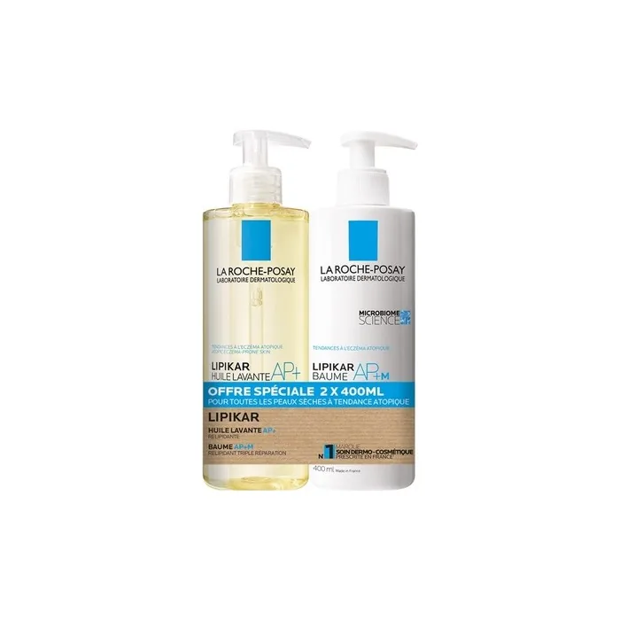 La Rocheposay Lipikar Apm Balm Cleansing Oil For Eczemaprone Skin Face And Body 2x400 Ml