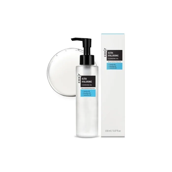 COXIR Ultra-Hyaluronic Cleansing Oil 150ml 5.07 fl.oz. No Parabens A Step Make Up Remover for Deep Cleaning and Deep Hydration