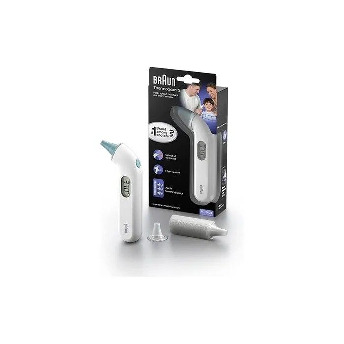 Braun ThermoScan 3 Ear Thermometer Professional Accuracy with Audio Fever Indicator IRT3030