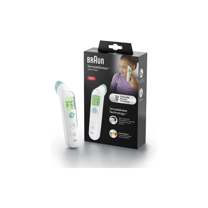 Braun TempleSwipe Forehead Thermometer with Color Coded Temperature Display BST200