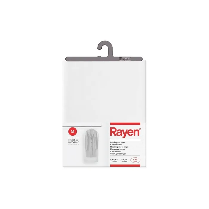 Rayen Wardrobe Clothes Hanging Suit Dress Cover Resistant to Dust, Moisture, and Moths Peva Translucent 60 x 135 cm