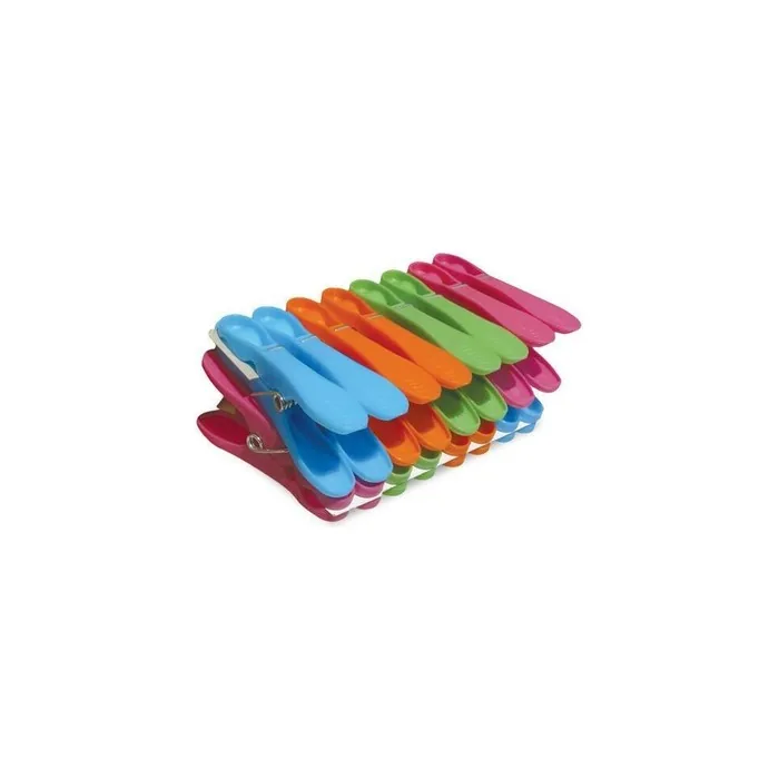 York Extra 16-Piece Colorful Clothes Pegs - Durable Plastic with Soft Grip