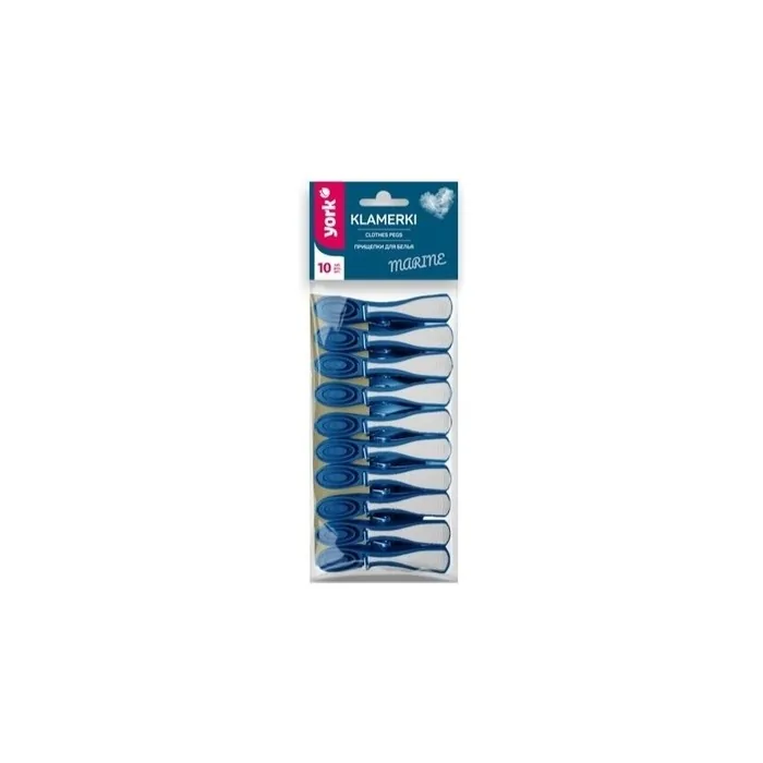 York Marine Laundry Clips 10 Pack Dark Blue Plastic 27cm