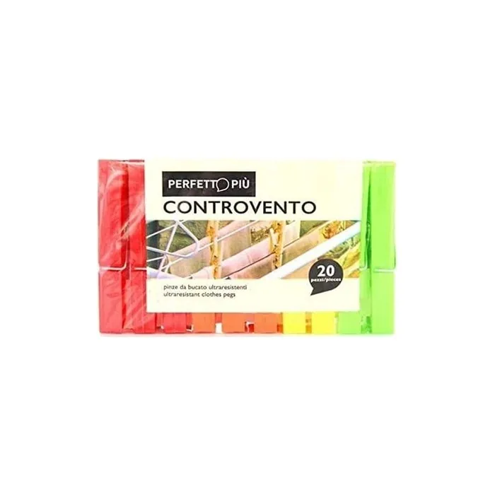 Perfetto Bracing Colors Clothes Pin Size 2 X 10 Cm, Multicolored, One Size