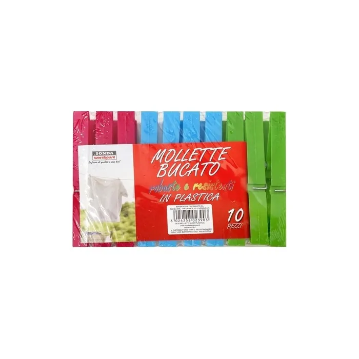 Plastic Clothespins Colorate 10 Pz