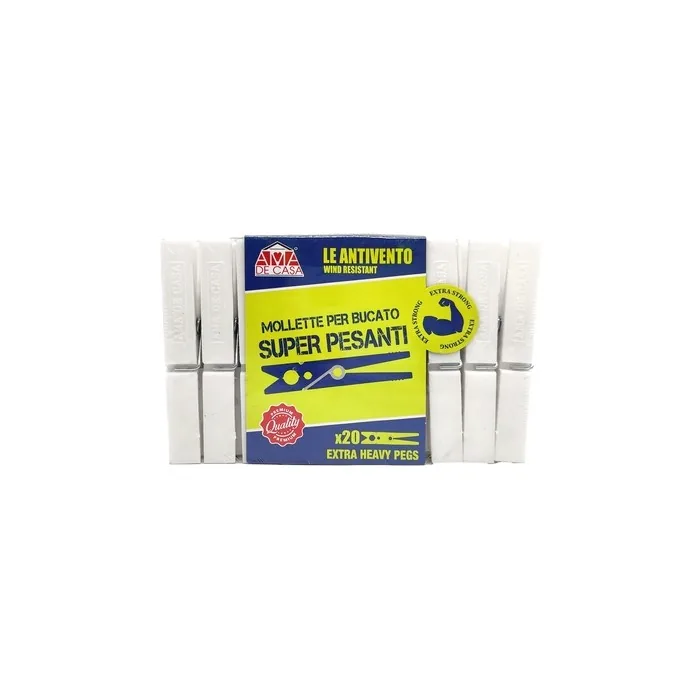 Ama De Casa Heavy Duty White Clothespins Pack Of 20