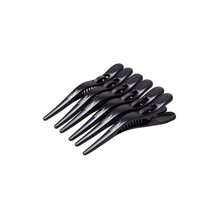 Eurostil Compartment Clip Clothes Pegs Black Plastic - Pack of 6