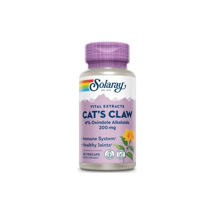 Solaray Cats Claw Bark Extract 200mg | 4% Oxindole Alkaloids | Healthy Immune