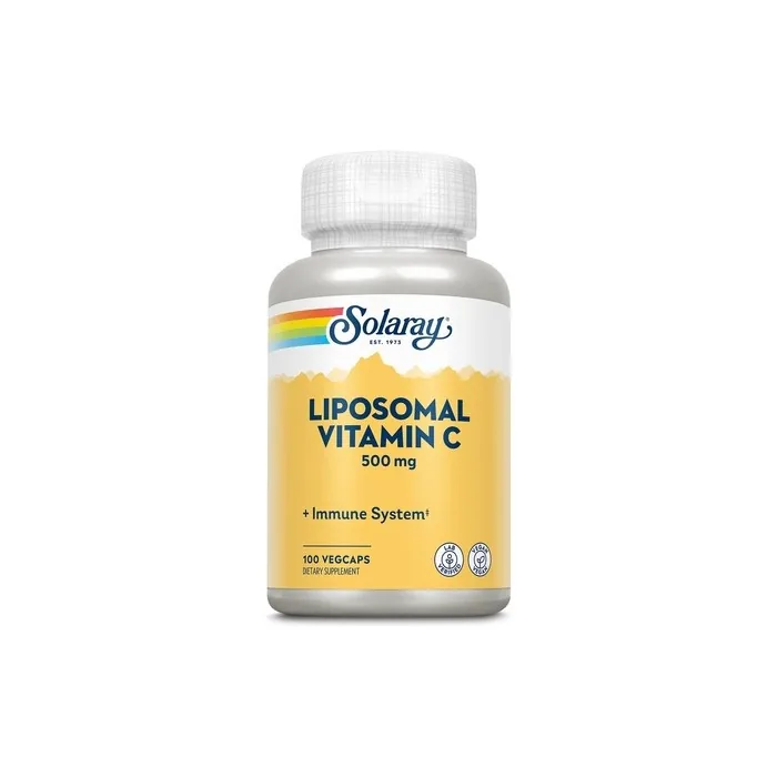 Solaray Liposomal Vitamin C 500mg Healthy Immune System Collagen Synthesis Antioxidant Support Buffered with Fatty Acids 100 VegCaps