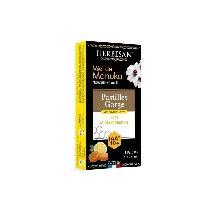 Herbesan Manuka Honey Lozenges Honey Lemon Iaa 10+ - Pack of 8