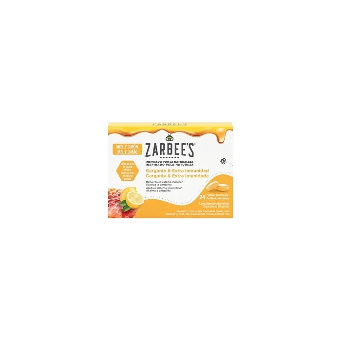 Zarbee's Honey And Lemon Throat & Extra Immunity 24 Lozenges