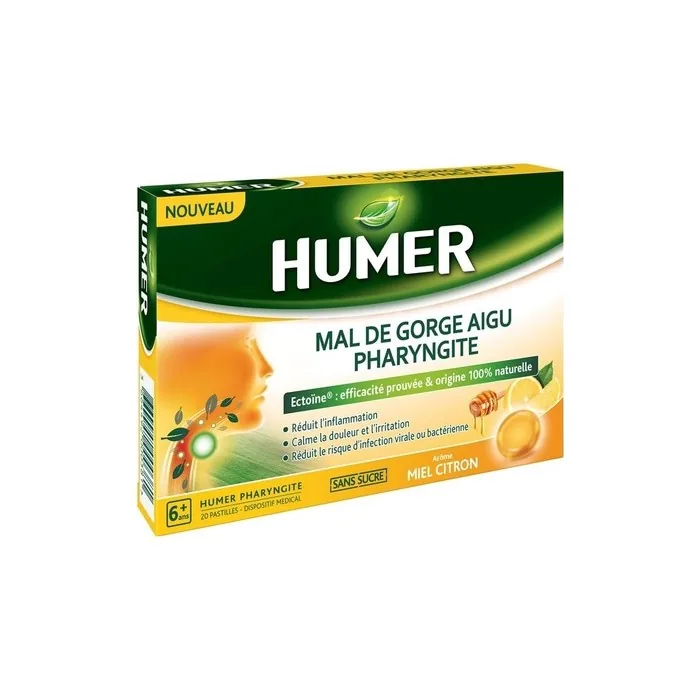 Acute Sore Throat Pharyngitis Honey Lemon Lozenges 20 Count