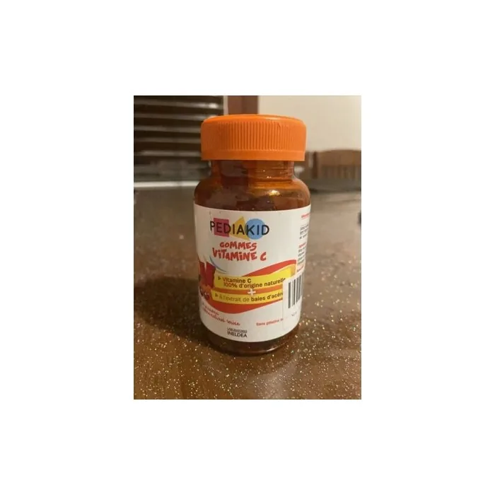 PEDIAKID Vitamin C Gummies 60 Gums 100% Natural Body Defense and Anti-Fatigue Support