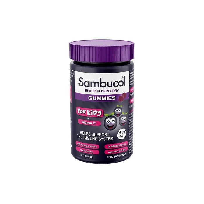 Sambucol Natural Black Elderberry Kids Gummies with Vitamin C 30 Gummies