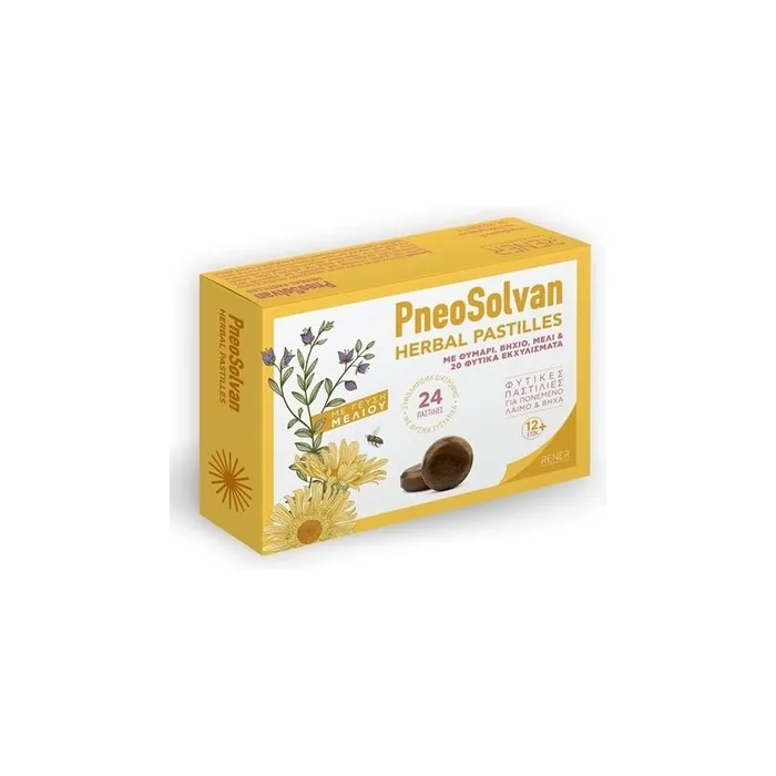 PneoSolvan Herbal Throat Pastilles with Honey for Sore Throat & Cough Relief