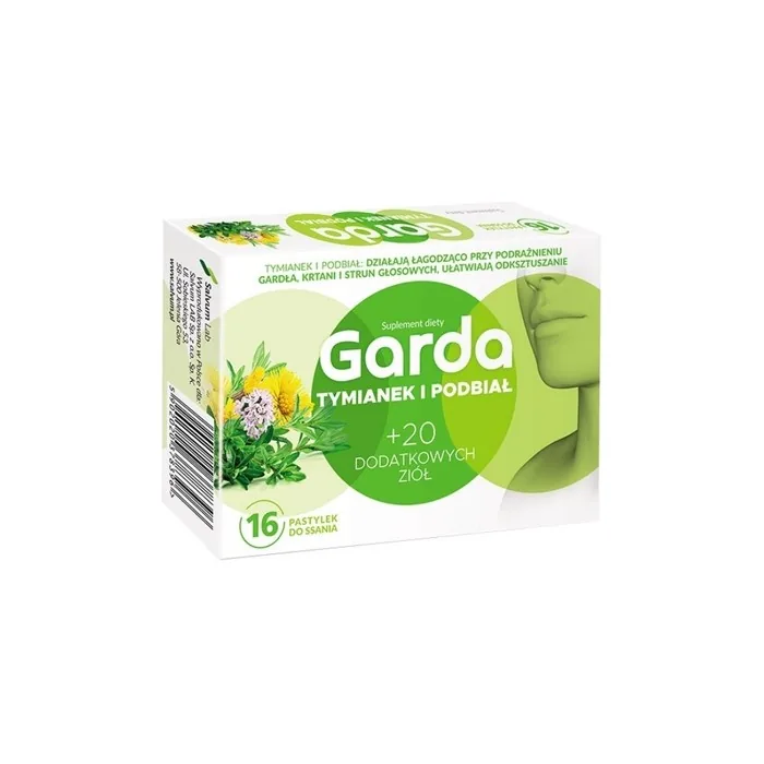 Garda Natural Herbal Throat Lozenges With Thyme And Coltsfoot 16 Count For Gentle Soothing