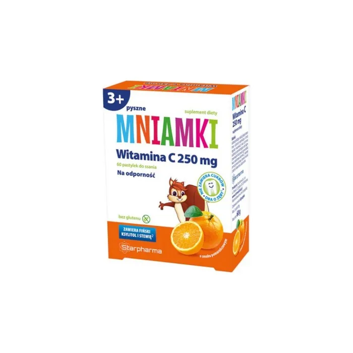 MNIAMKI VITAMIN C 250g for Kids 60 Pastilles Immunity Protection Against Infections