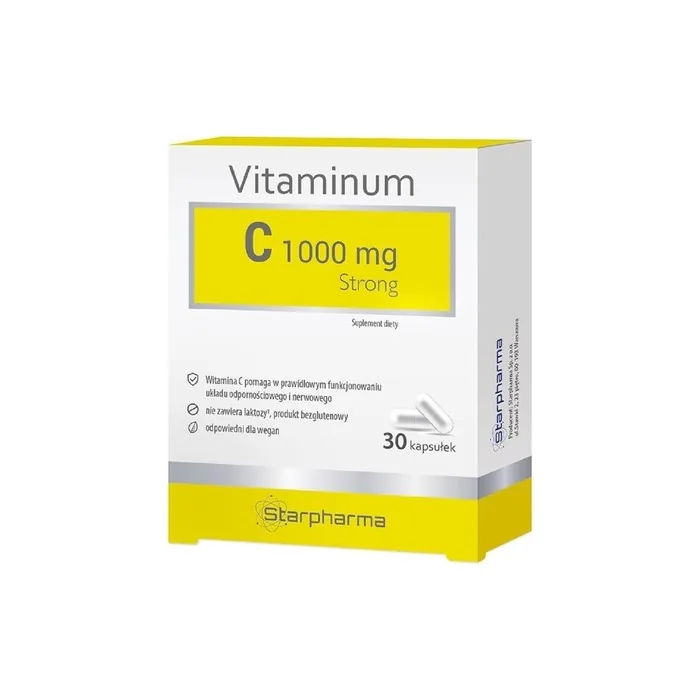 Starpharma Vitamin C 1000mg Strong Supports the Immune and Nervous System Dietary Supplement 30 Capsules