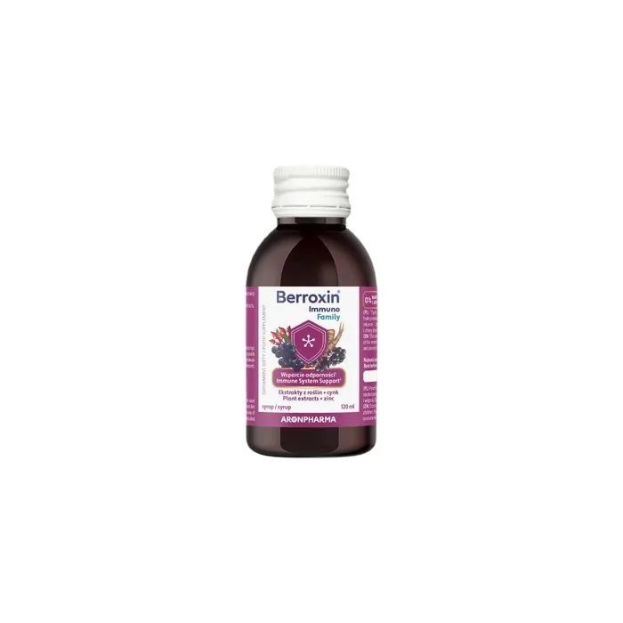 Aronpharma Berroxin Immuno Family Syrup With Black Elderberry And Aronia Dietary Supplement 120ml