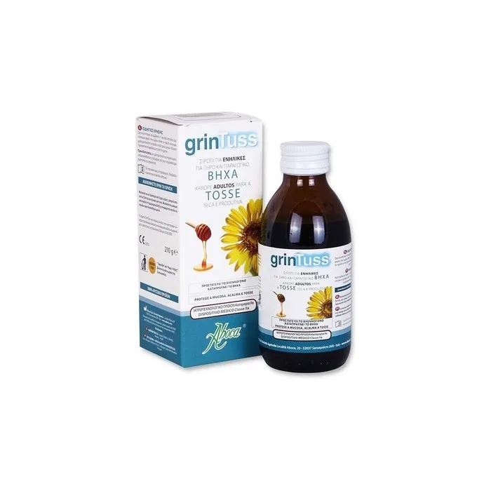 Aboca GrinTuss Adult Cough Syrup for Dry and Productive Cough 180g