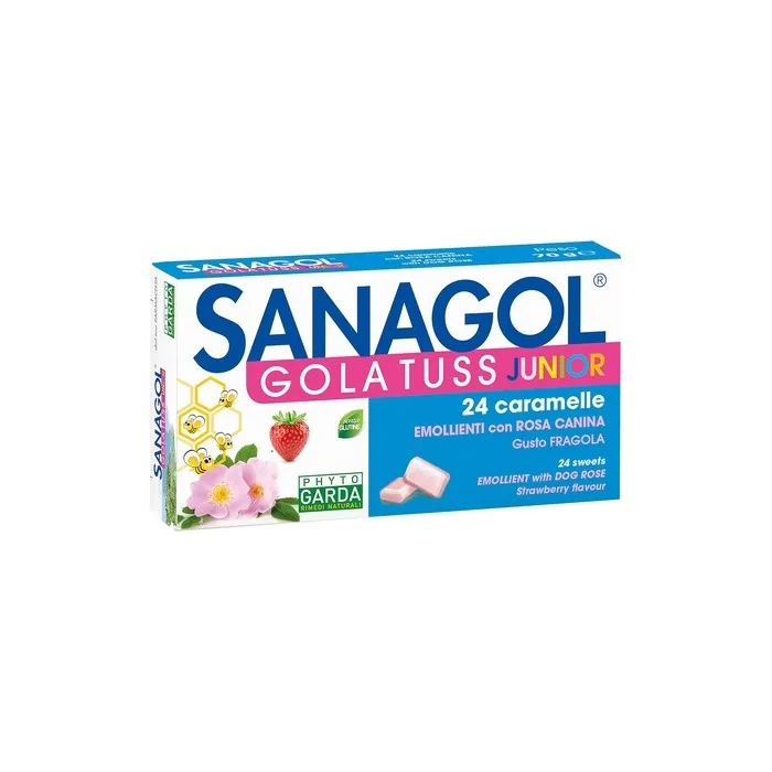 Phyto Garda Sanagol Gola Tuss Junior Emollient Caramels 24 Caramels
