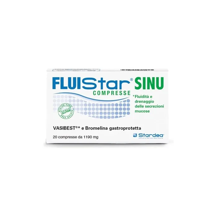 FLUISTAR SINU Mucus Secretion Fluidity Upper Respiratory Tract Well-being Dietary Supplement 20 Tablets Gluten-Free