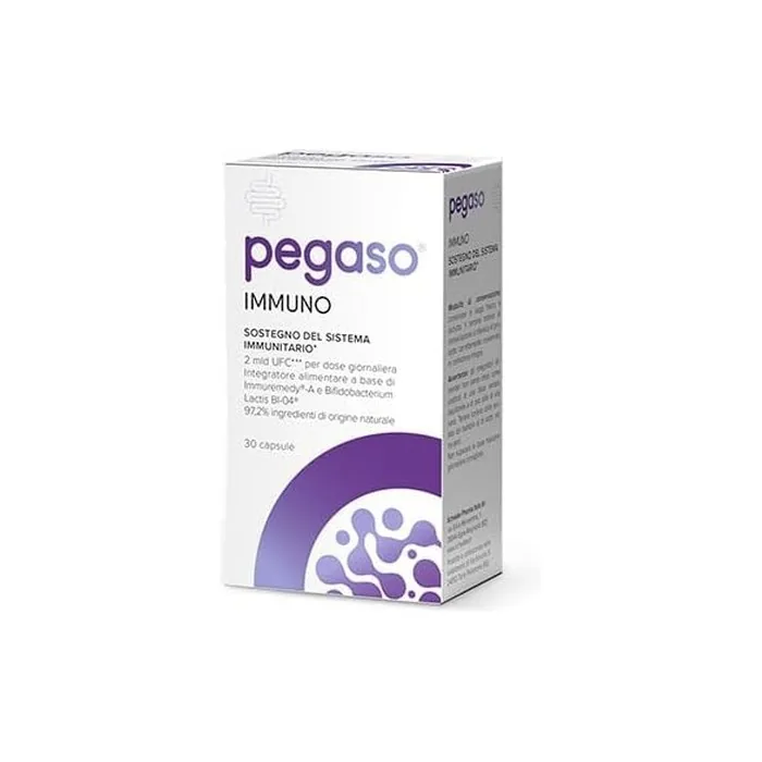 Pegaso IMMUNO 30 Capsules - Immune System Support with IMMUNOREMEDY-A and Bifidocaterium lactis 2ml UFC