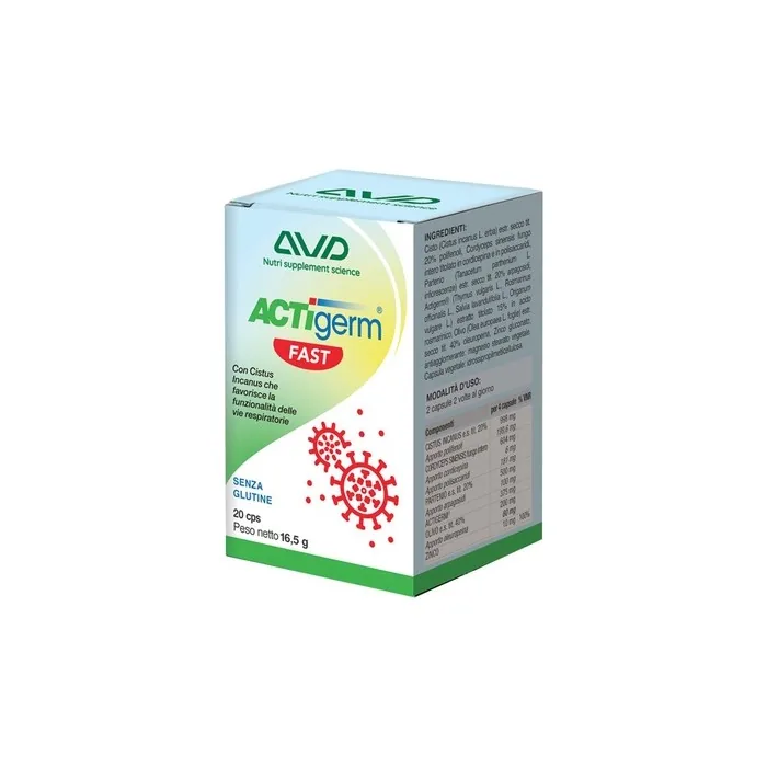 A.V.D. Reform Actigerm Fast Natural Respiratory Support Supplement 20 Capsules