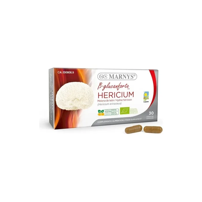 Marnys Hericium Bio Melena from Lions, Medium White, Master, Defense, 30 Plant Capsules 35g