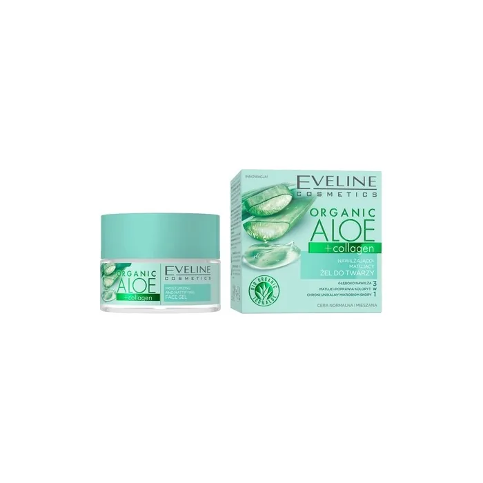 Eveline Cosmetics Organic Aloe + Collagen Moisturizing Mattifying Face Gel 50ml