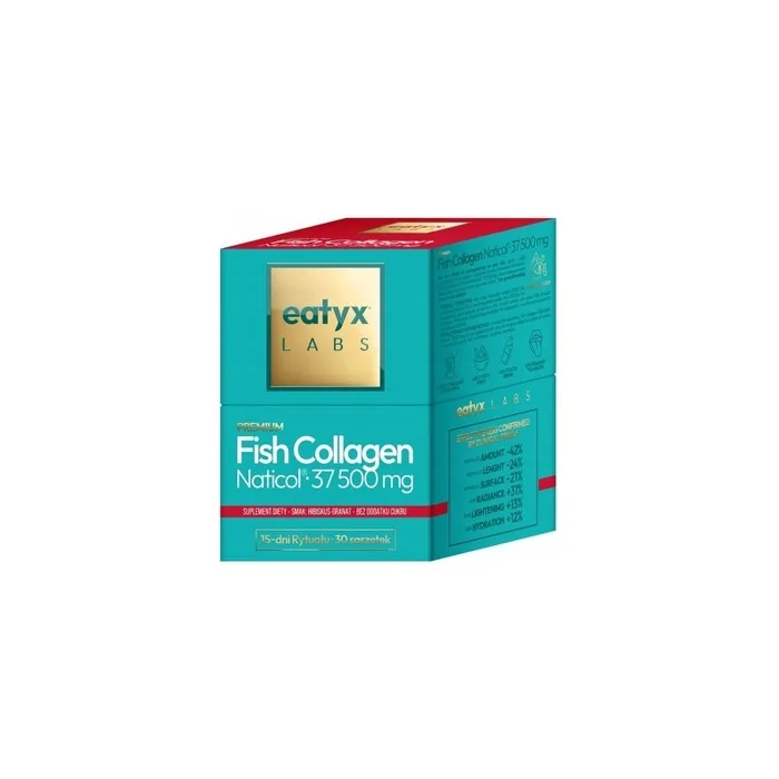 EATYX Fish Collagen Naticol Hibiscus Pomegranate Dietary Supplement 30 Sachets 2.5g