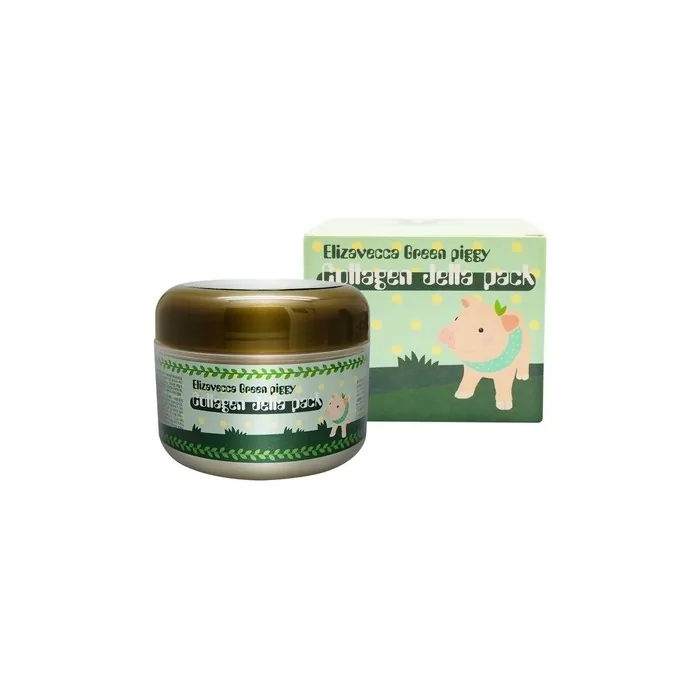 Elizavecca Green Piggy 50% Collagen Cream 100g Jella Pack Hydrolyzed Collagen Anti-Aging Night Cream