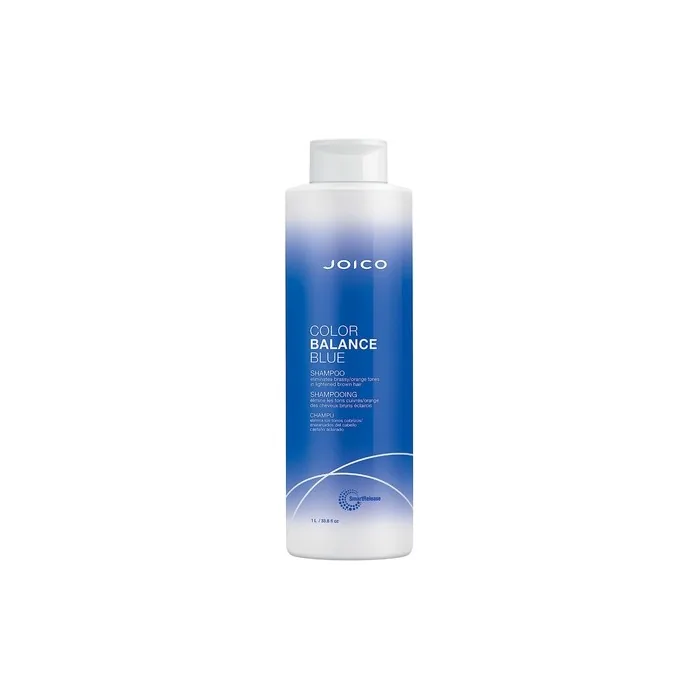 Joico Color Balance Blue Shampoo for Lightened Brown Hair 33.8 Fl Oz with Rosehip Oil and Green Tea Extract