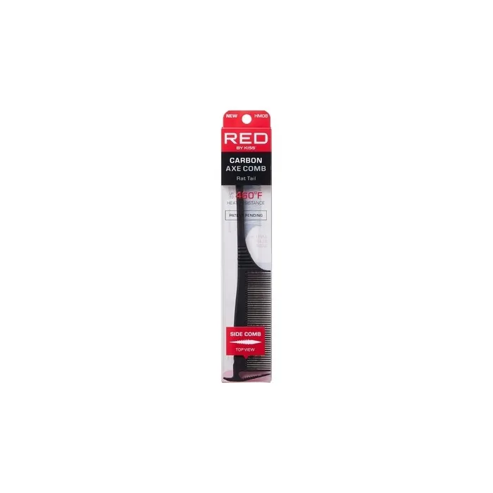 RED by Kiss Carbon Axe Comb Parting Comb Anti Frizz Heat Resistant Hair Comb Rat Tail