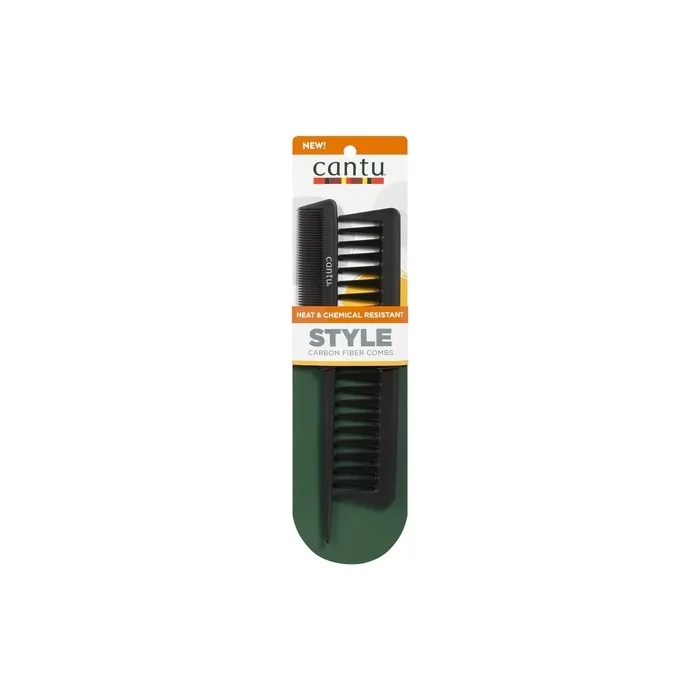 Cantu Hair Accessories Style Carbon Fibre Combs 2 Count