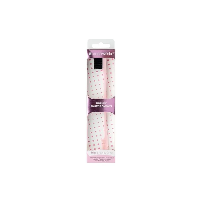 Brushworks Edge Brush & Comb Pink