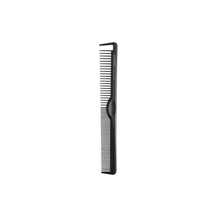 T4B Lussoni Cutting Comb Carbon Haircutting Comb for All Hair Types with Antistatic and Negative Ions, Coarse and Fine Teeth 108