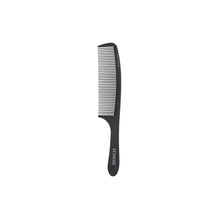 T4B LUSSONI Carbon Anti-Static and Break-Resistant Handle Comb with Wide Teeth for Thin and Thick Hair 402