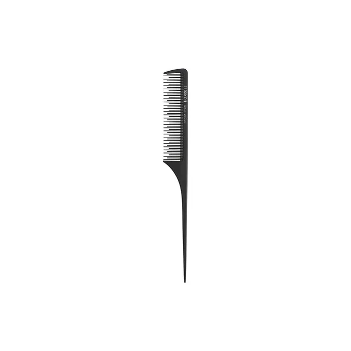 T4B LUSSONI Lift Tail Anti-Static and Shatterproof Carbon Handle Comb with Fine Tines 208