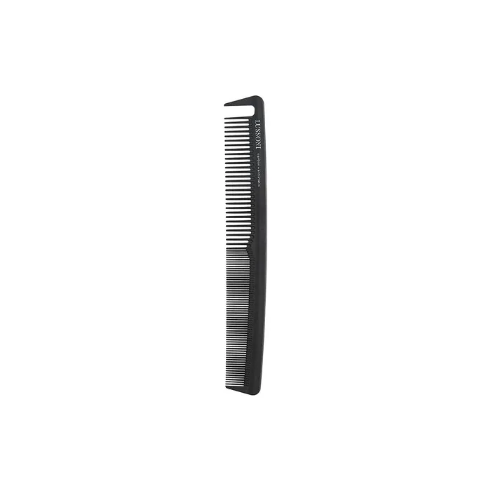 T4B Lussoni Cutting Comb Shatterproof Carbon Hair Cutting Comb for All Hair Types with Antistatic and Negative Ions Coarse and Fine Teeth 126