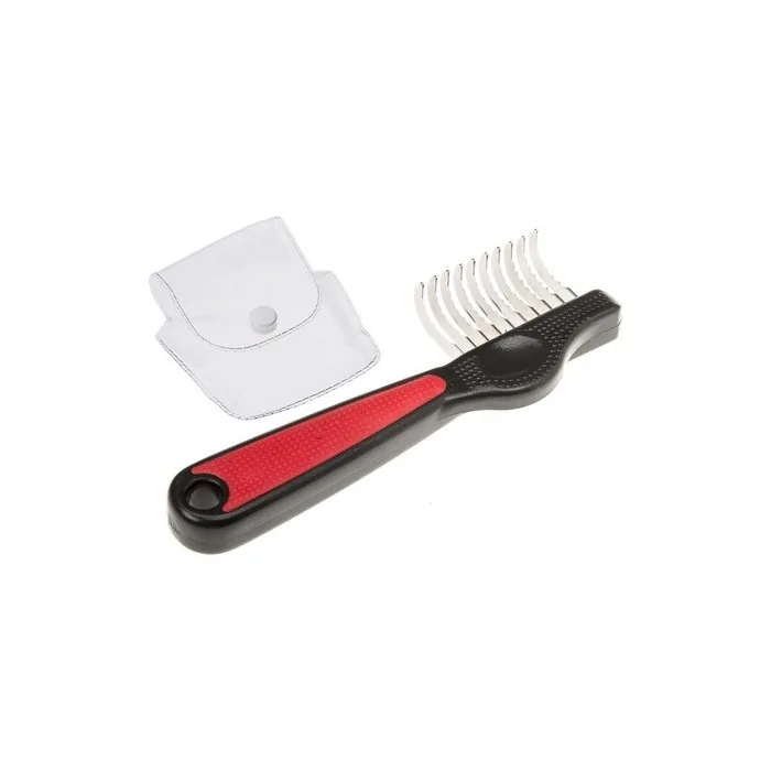 Ferplast Velcro Comb Straight Model - Dog Fur Comb - 16.3x5.2x2.4 Cm Red Black