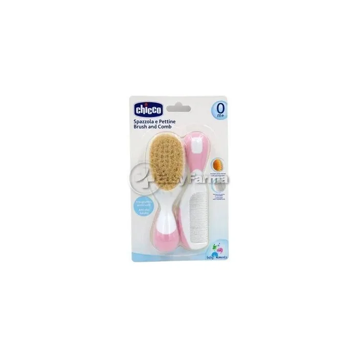 Chicco Brush And Comb Natural Hair Rose 0 Months