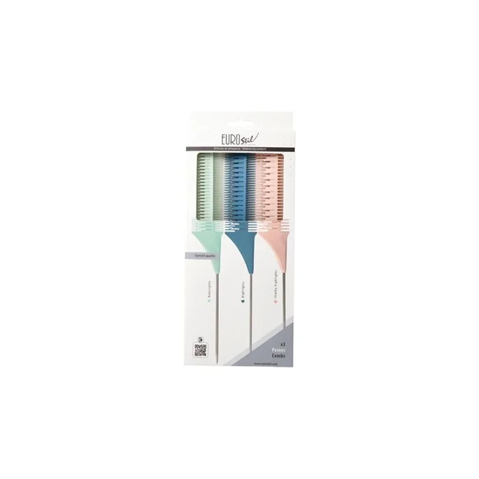Eurostil Colores Set Combs Highlights 3 Units