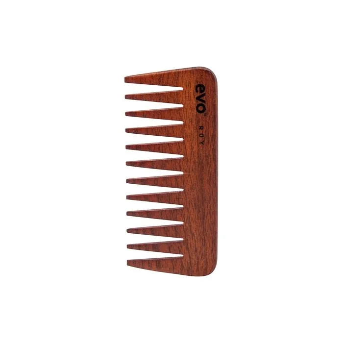 Evo Roy Wide Tooth Comb for Professional Styling Salon Hair Wooden Brush