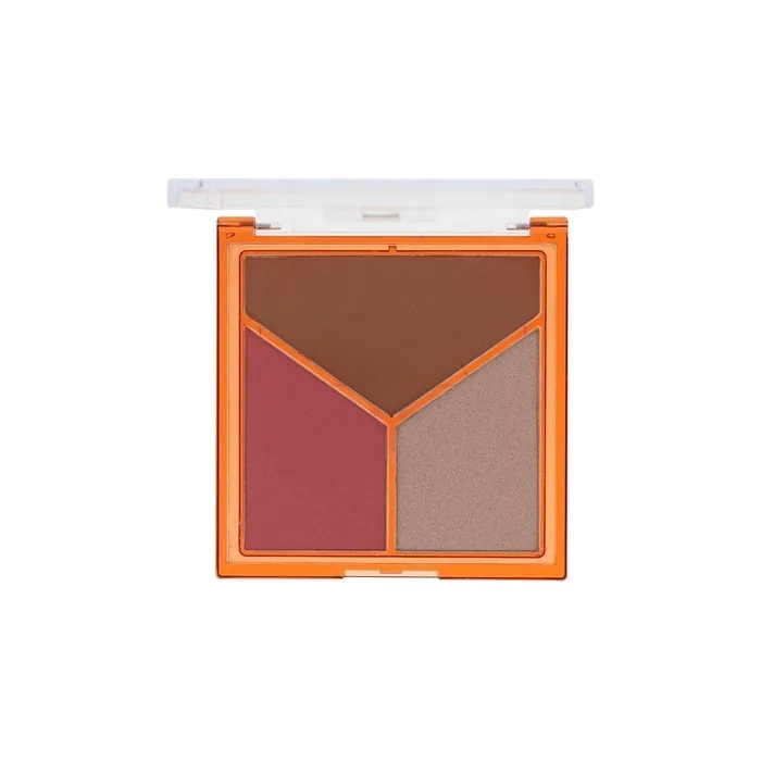 Sunkissed Chestnut Glow Face Trio Palette Bronzer Blusher Highlighter