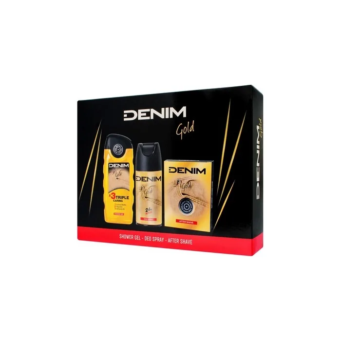 Denim Set 3piece Gold A Premium Cosmetics Set